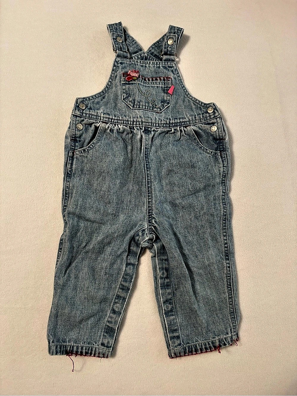 Vintage Carter's Girls 12-18 Months Denim Overalls